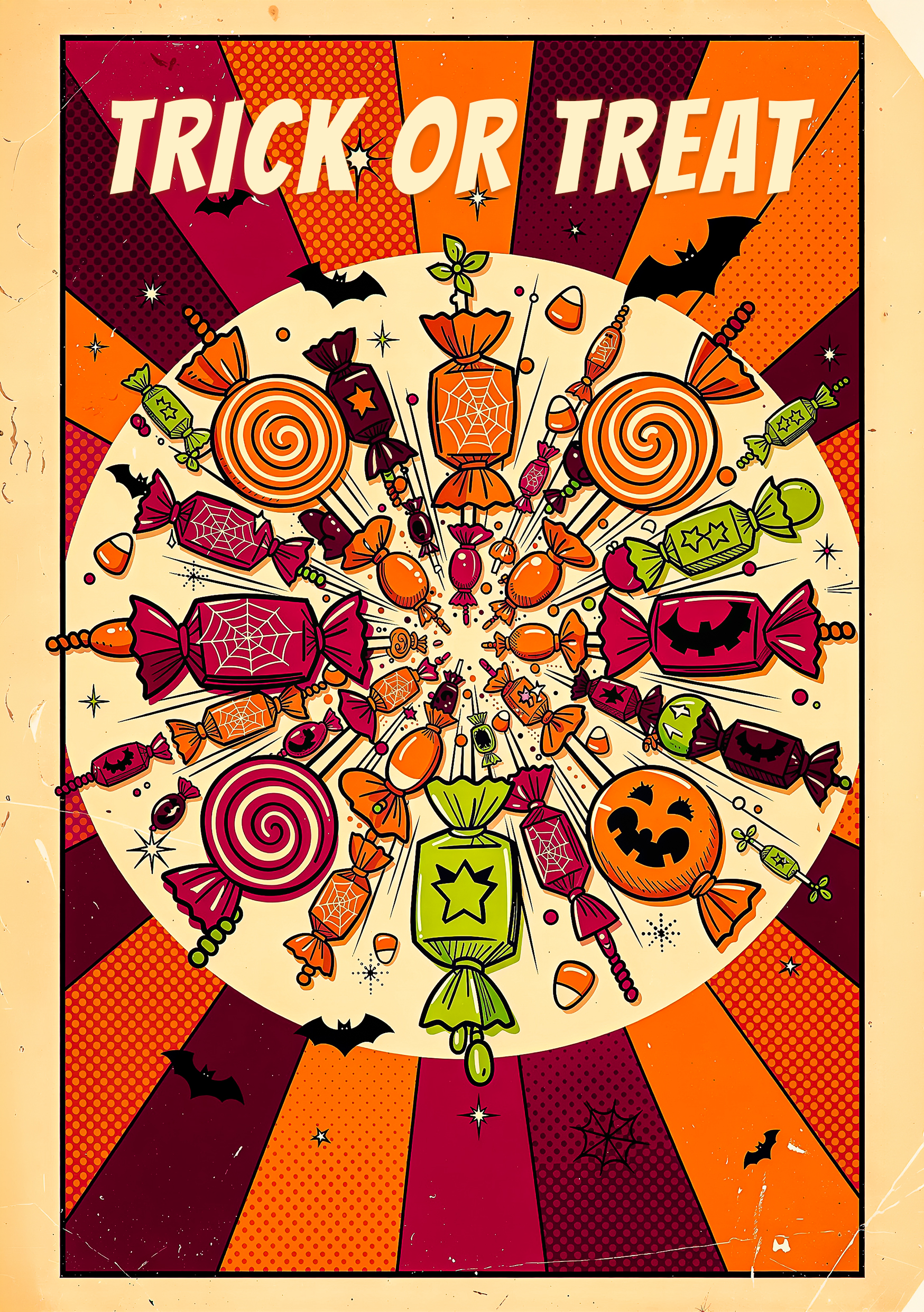 Süßer Halloween Spaß - kostenlose Halloween Druckvorlage